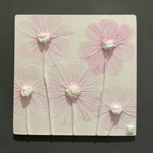 Cosmos Bas-Relief Ltd edition, botanical plaster cast wall art, gift for her