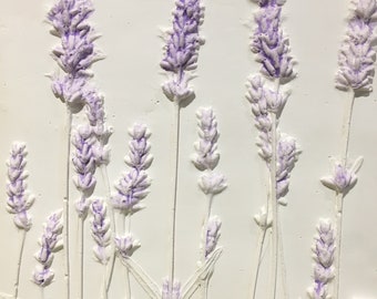 ラベンダー、壁画、植物の浅浮き彫り、石膏アート、レリーフアート