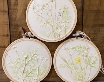Unique piece, botanical bas-relief, ideal gift for a wedding or anniversary, for nature and gardening lovers