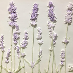Lavender, wall art, botanical Bas Relief, plaster art, relief art, limited edition