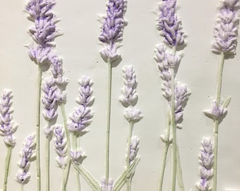 Lawenda, sztuka ścienna, płaskorzeźba botaniczna, sztuka gipsowa, sztuka reliefowa, edycja limitowana