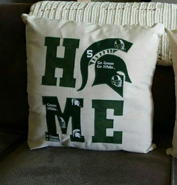 18 Square Michigan State Home Themed Sparty Logo Pillow Etsy
