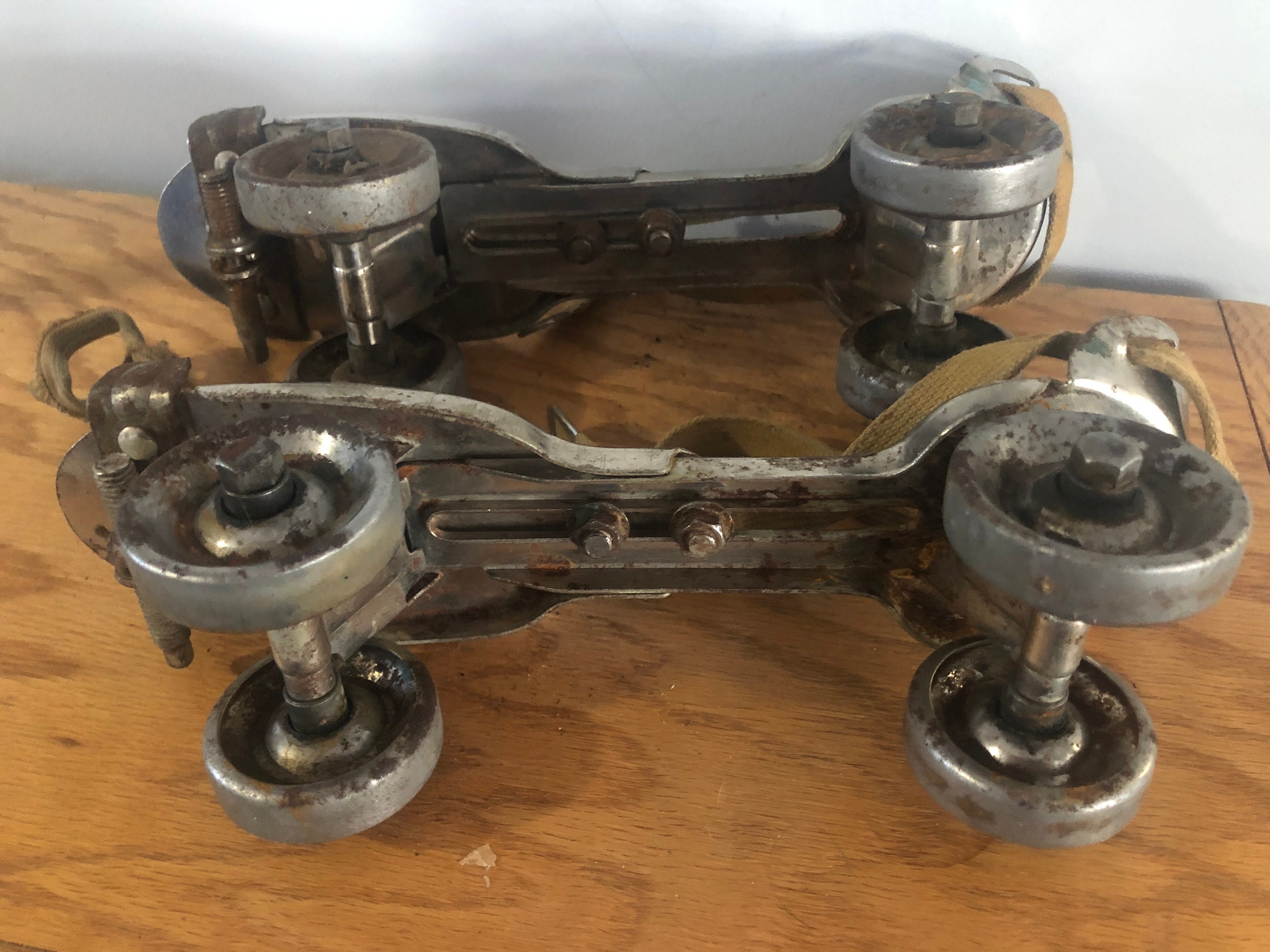 Vintage Strapon Steel Roller skates with Key Etsy