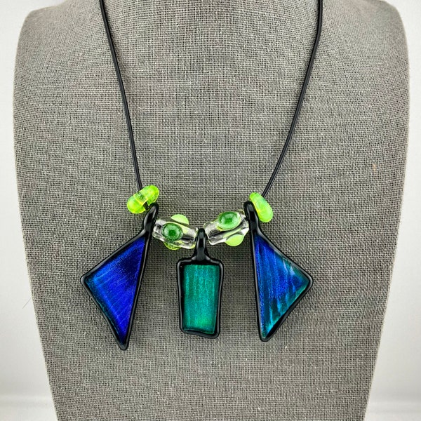 Dichroic Handmade Glass Necklace Pendant