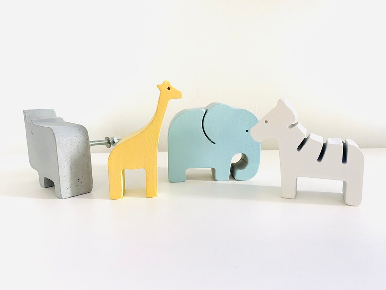 Concrete Safari Animal Nursery Drawer Knobs / Pulls. Painted Etsy
