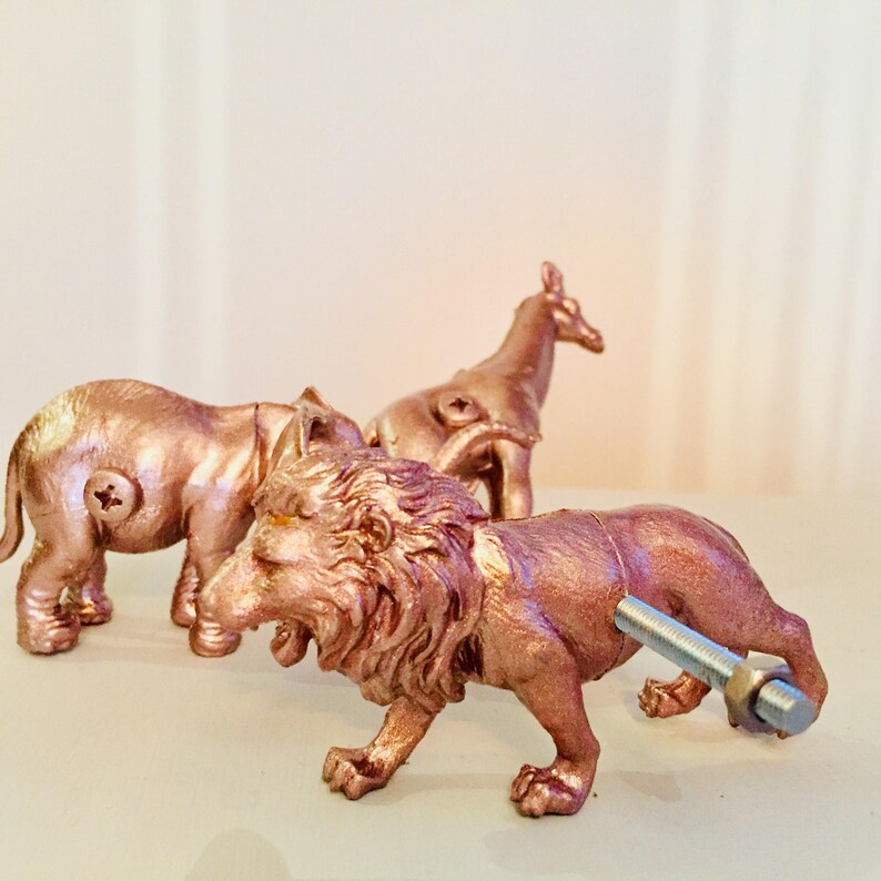 Safari animal furniture knobs / drawer pulls Painted Etsy