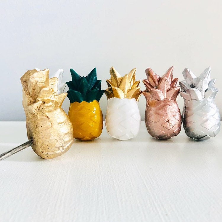 Concrete pineapple shaped knob drawer pull Painted Etsy