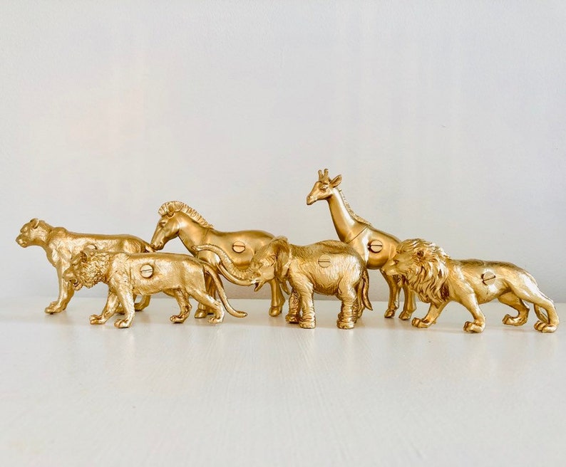 Safari animal furniture knobs / drawer pulls Painted plastic Etsy