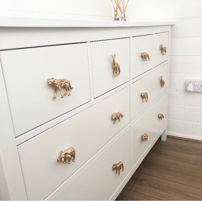 Safari animal furniture knobs / drawer pulls Painted plastic Etsy