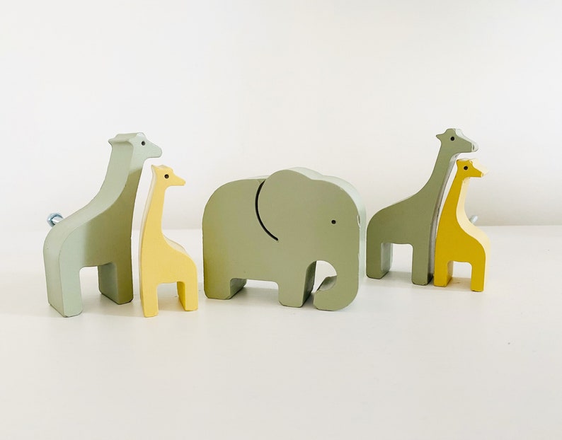 Concrete Safari Animal Nursery Drawer Knobs / Pulls. Painted Etsy