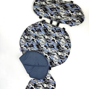 Protector de asiento de coche para bebé de doble cara, funda de asiento de coche personalizada (100% algodón), accesorios interiores de coche, estampado caqui