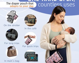 Cute cats baby diaper bag, Waterproof diaper clutch with changing pad, Travel diaper bag for moms and newborns
