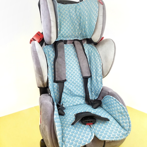 Wendbarer Kindersitzschutz, Autositzauflage (100 % Baumwolle), Auto-Innenausstattung, Meerjungfrau Druck