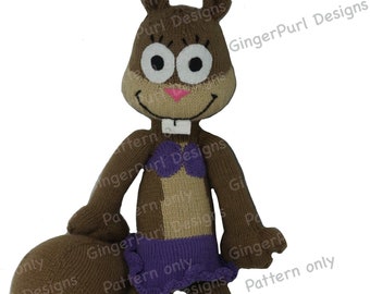 Patrón de tejido inspirado en Sandy Cheeks en traje de baño