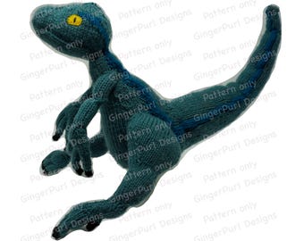 Knitting Pattern for Blue the Velociraptor (Inspired by Jurassic World Movie)