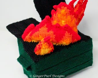 Knitting Pattern: Dumpster Fire – DIY Amigurumi Plush Tutorial (Version 2)