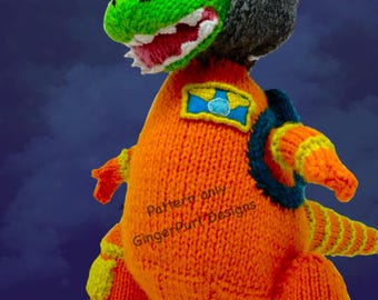 Knitting Pattern: Astronaut T-Rex