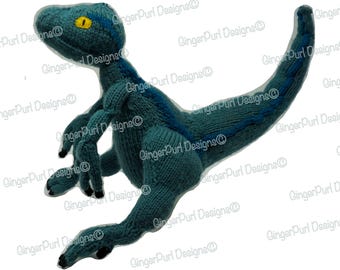 Handknit Blue the Velociraptor (Inspired by Jurassic World Movie)