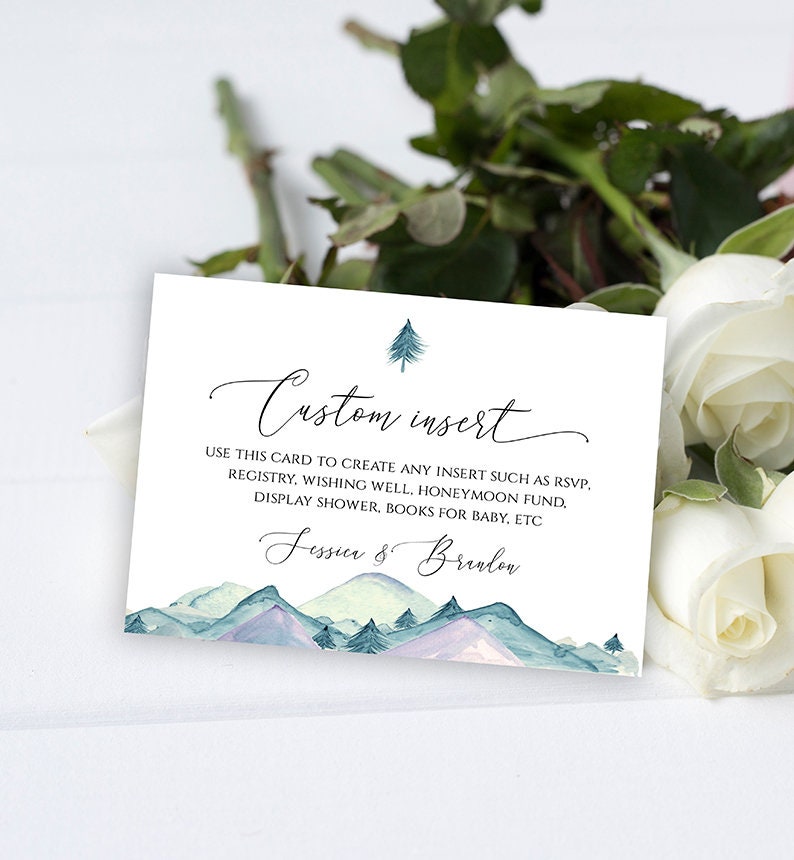 Custom Insert Card Printable Enclosure Card Insert Fully Etsy