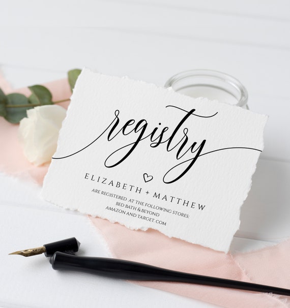 Registry Card Template Wedding Registry Card Gift Registry Etsy