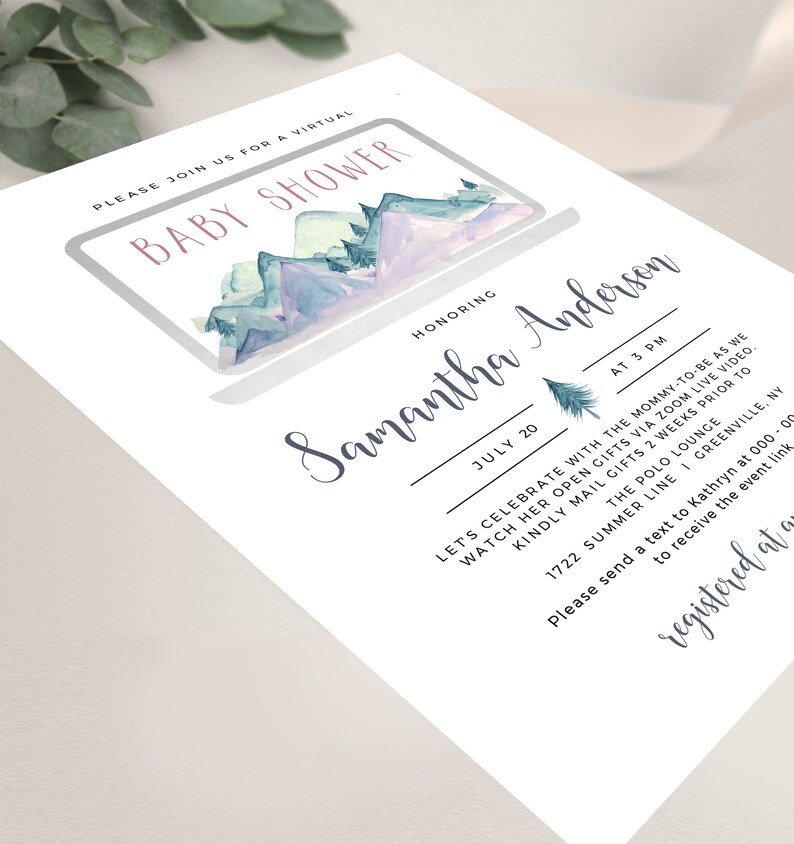 Virtual Baby Shower Invitation Template Quarantine Party Etsy