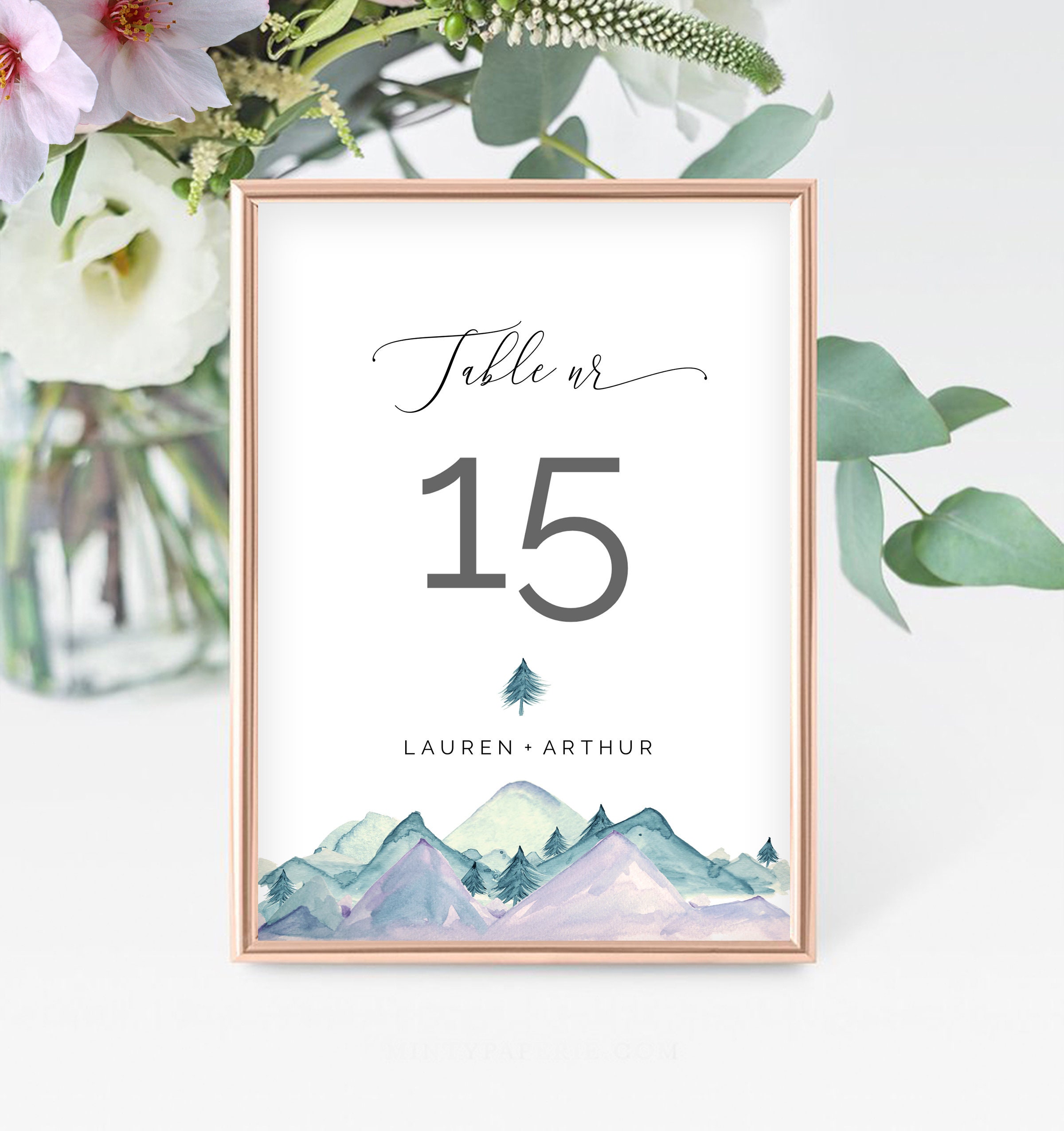 Table number template avery