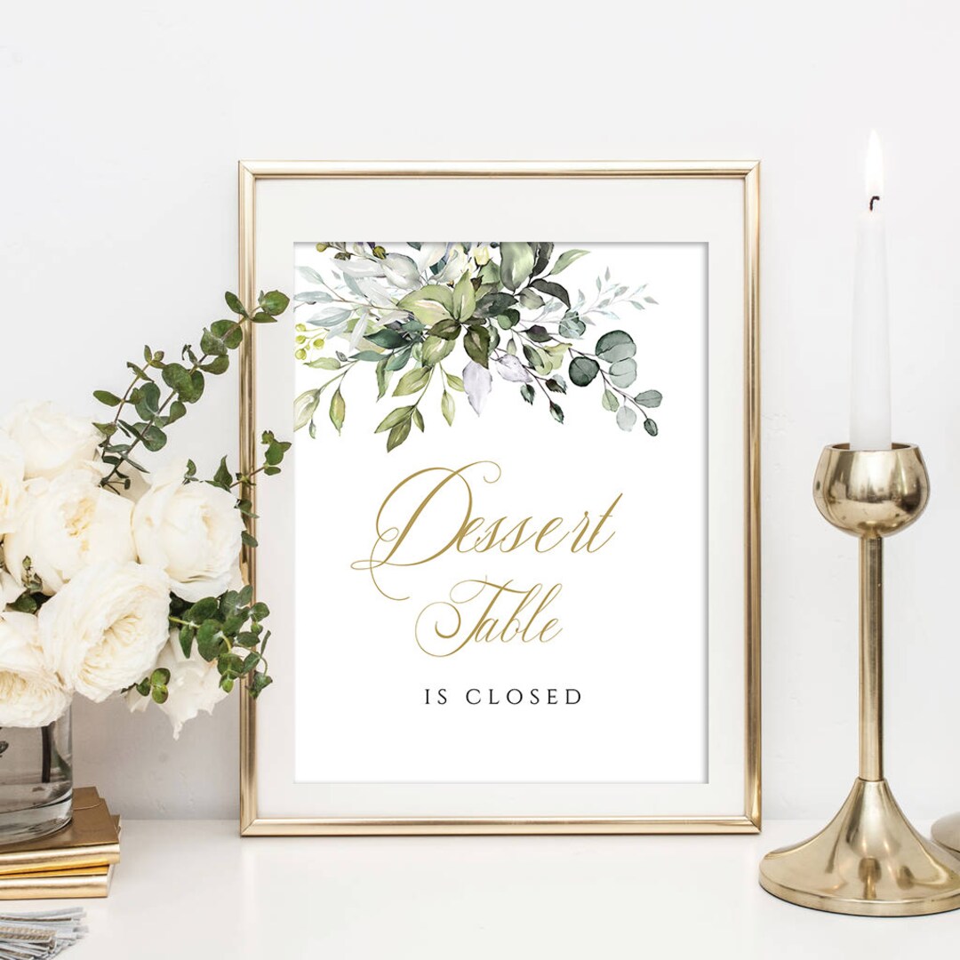 Dessert Table is Closed Sign, Printable Dessert Bar is Closed Sign ...