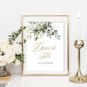 Dessert Table is Closed Sign, Printable Dessert Bar is Closed Sign ...