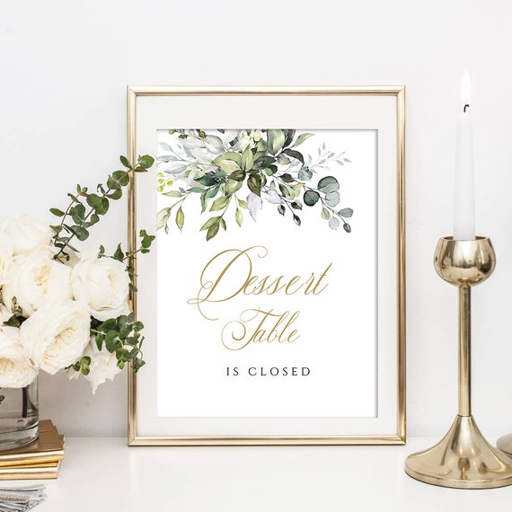 Dessert Table is Closed Sign Printable Dessert Bar is Closed Etsy