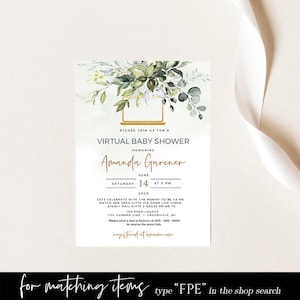 Virtual Bridal Shower Invitation Greenery Social Distance Bridal Shower Invite, Instant Download, 100% Editable Template, Templett, FPE image 7