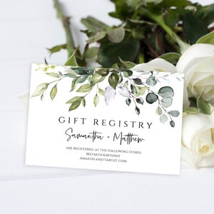 Registry Card Template Bridal Shower Registry Insert Wedding - Etsy