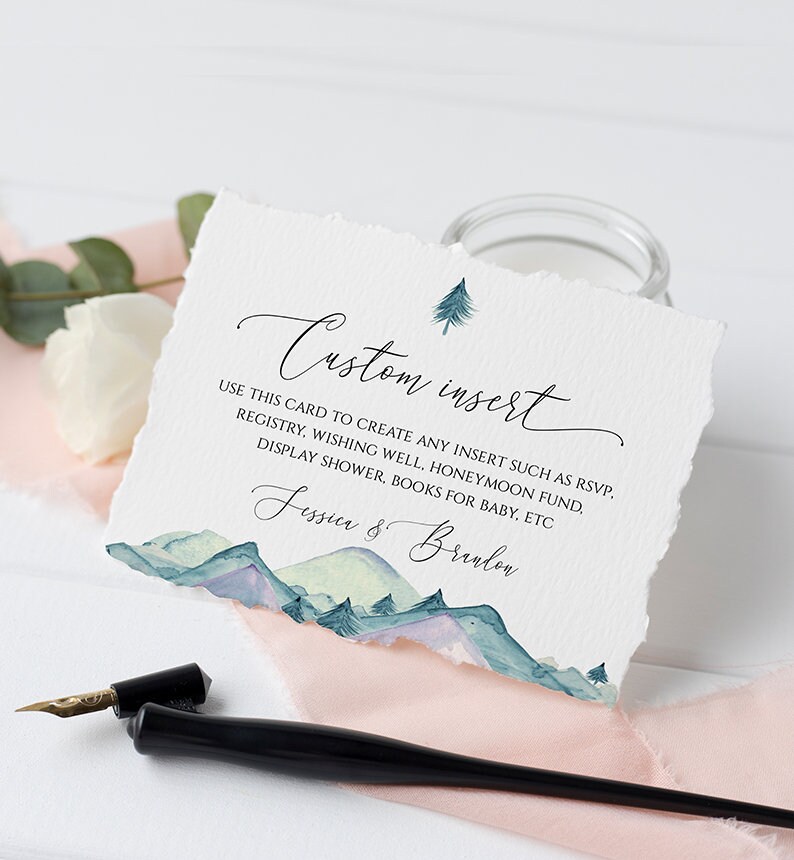 Custom Insert Card Printable Enclosure Card Insert Fully Etsy