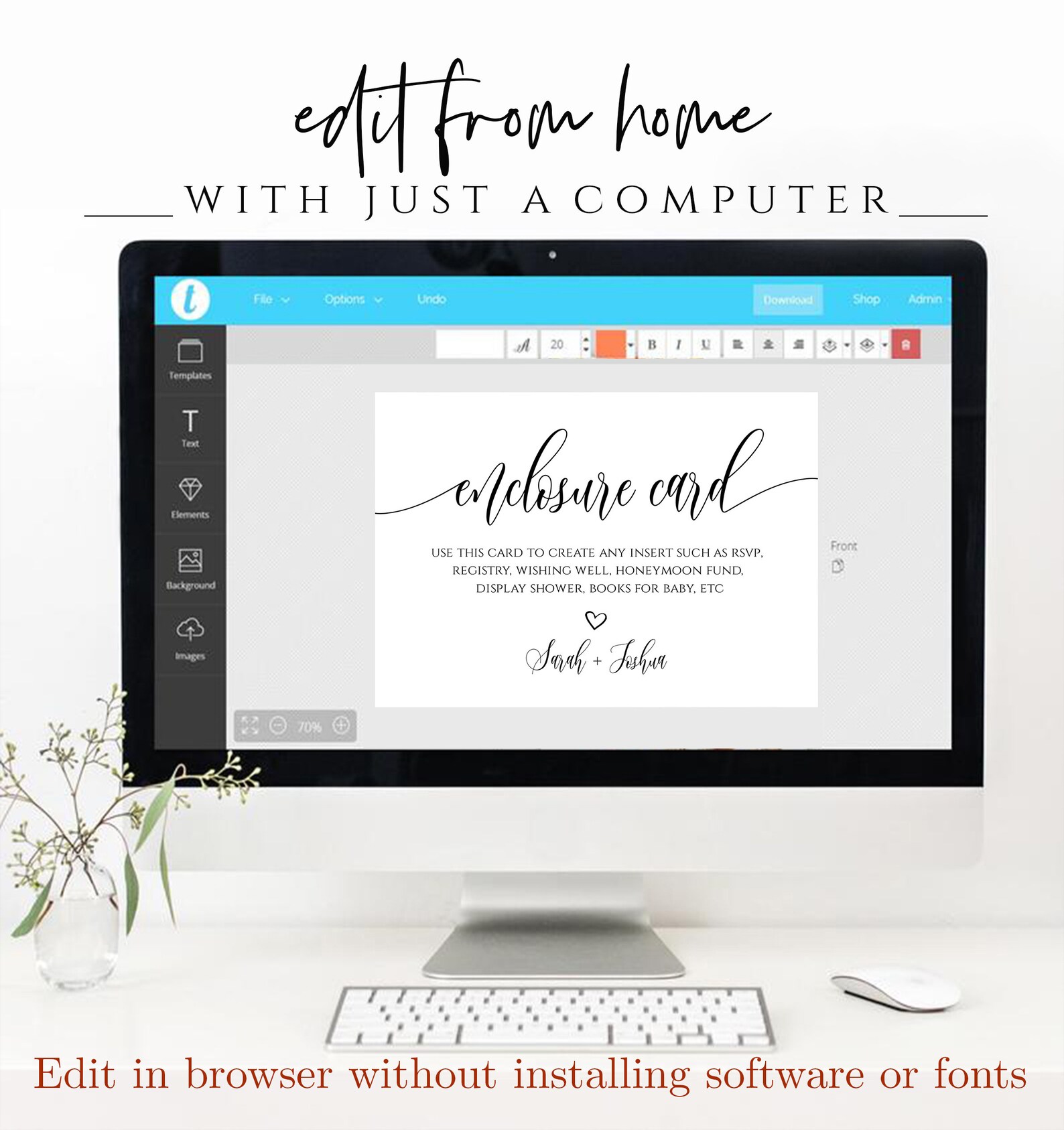 Custom Enclosure Card Template Minimalist Enclosure Card Etsy