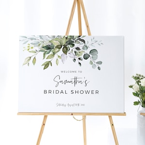 Eucalyptus Bridal Shower Welcome Sign, Printable Bridal or Baby Shower Decor, Instant Download, FPE