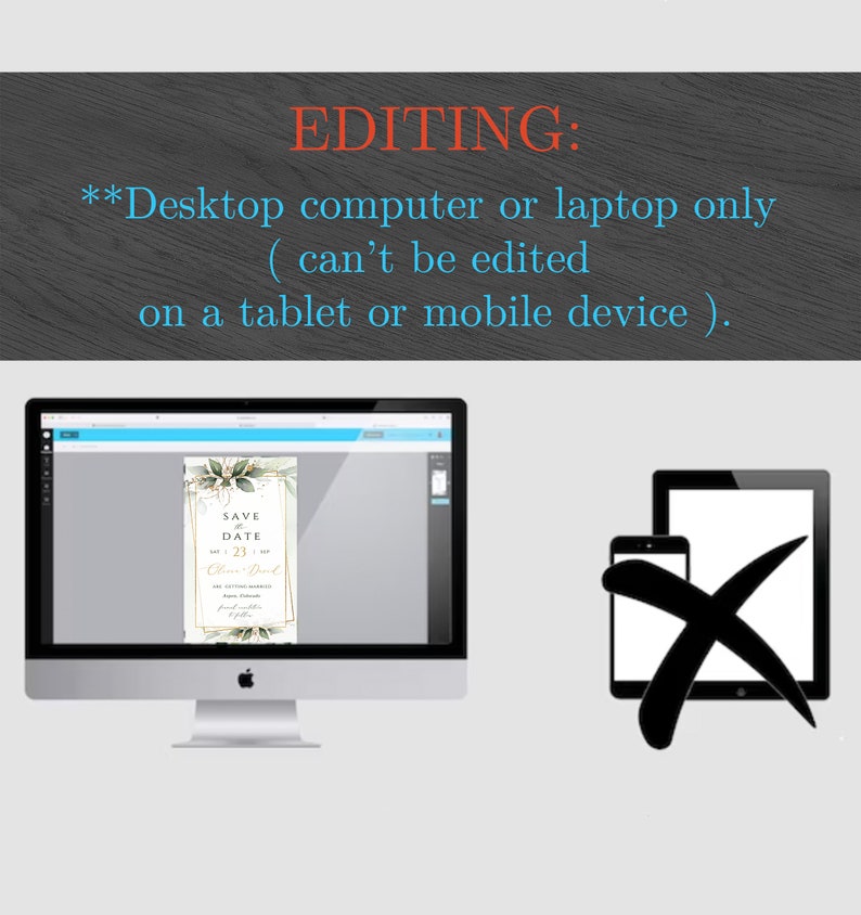 Invito a nozze digitale, Invito a nozze elettronico, Download digitale, Invito a nozze nel verde, Templett, FPE immagine 5