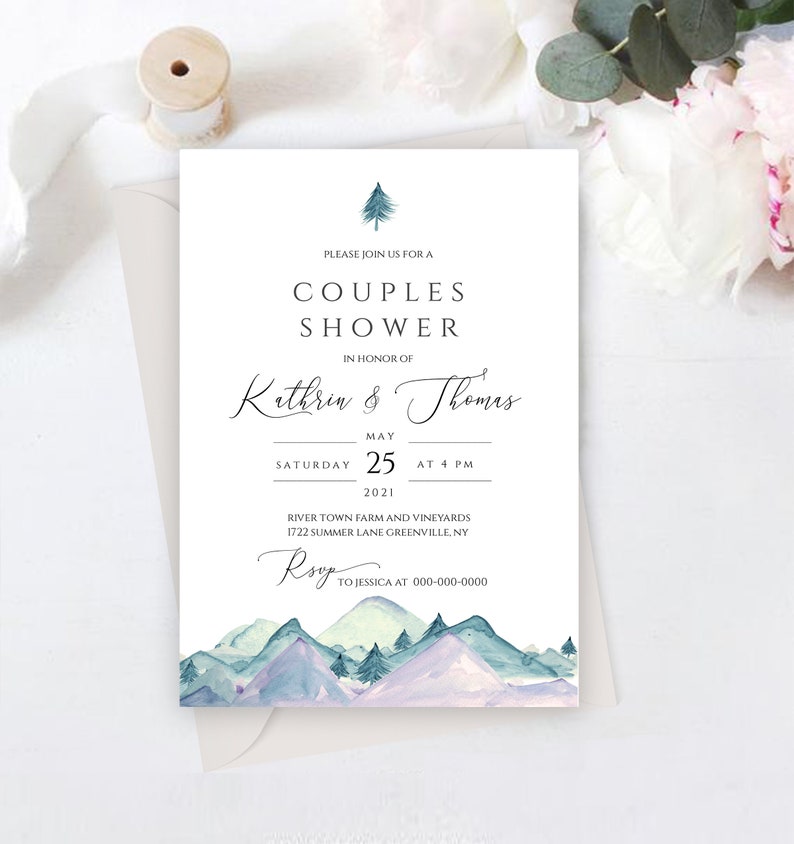 Couples Shower Invitation Template Printable Wedding Shower - Etsy