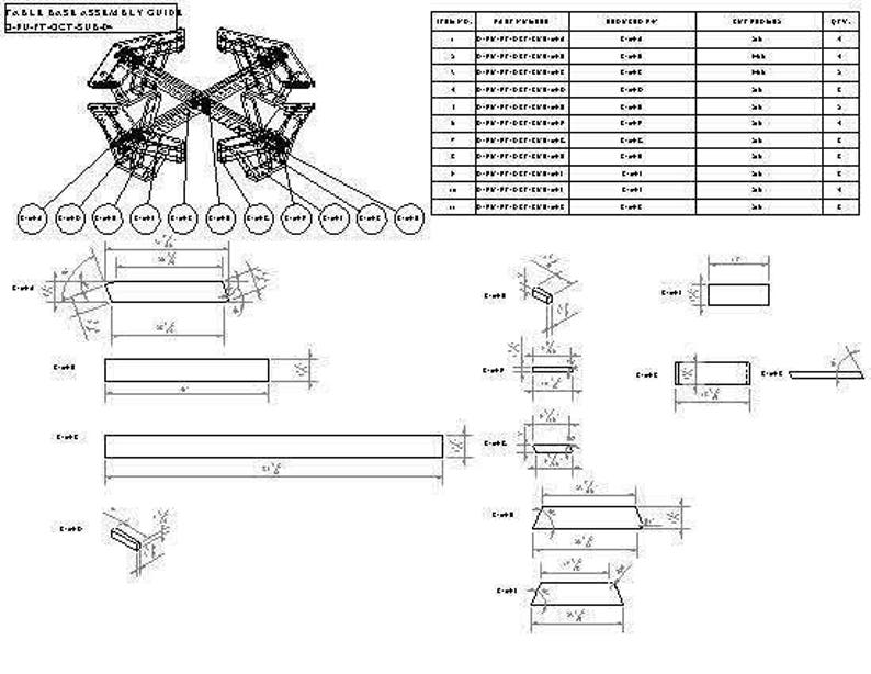 OCTAGON Picnic Table EASY Woodworking Design Plans FREE Board Cut Diagram 07 image 3