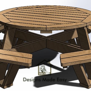 OCTAGON Picnic Table EASY Woodworking Design Plans FREE Board Cut Diagram 07 image 1