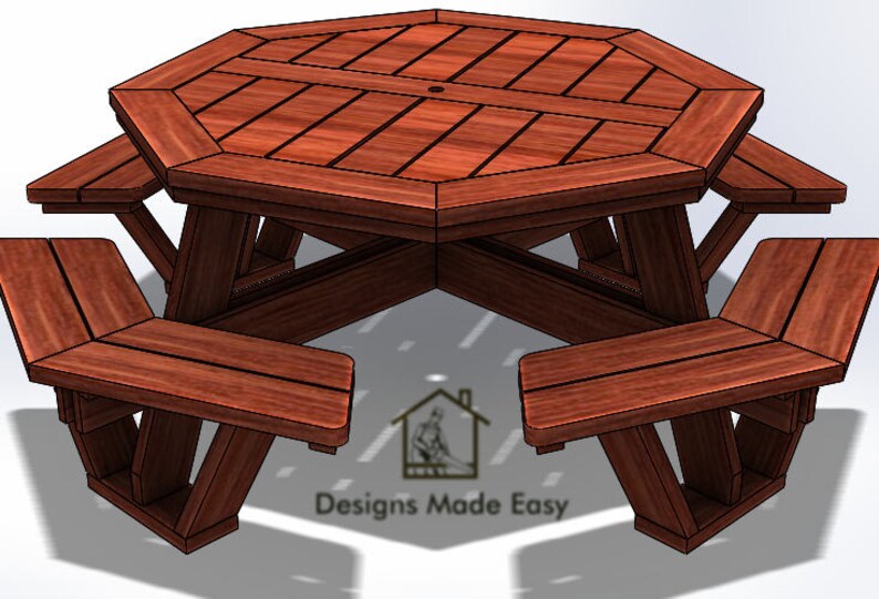 Octagon Picnic Table Easy Woodworking Design Plans Free Board Cut Diagram 10