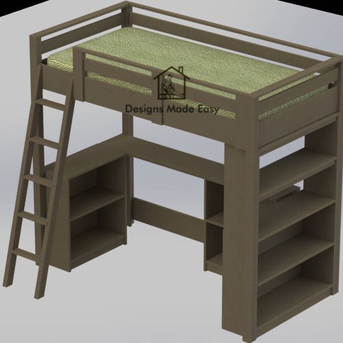 Queen Loft Bed Plans Etsy