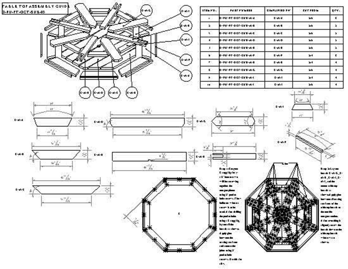 OCTAGON Picnic Table EASY Woodworking Design Plans FREE Etsy Canada