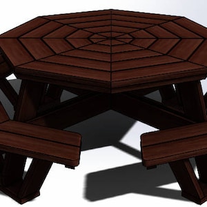 OCTAGON Picnic Table | EASY Woodworking Design Plans| FREE Board Cut Diagram 05