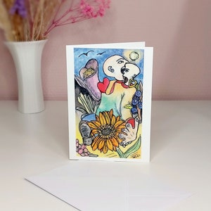 Carte double A6 "Amour et amitié" (enveloppe incluse)