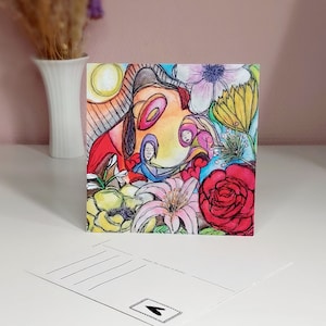 Carte postale Passion d'été 15 x 15 cm