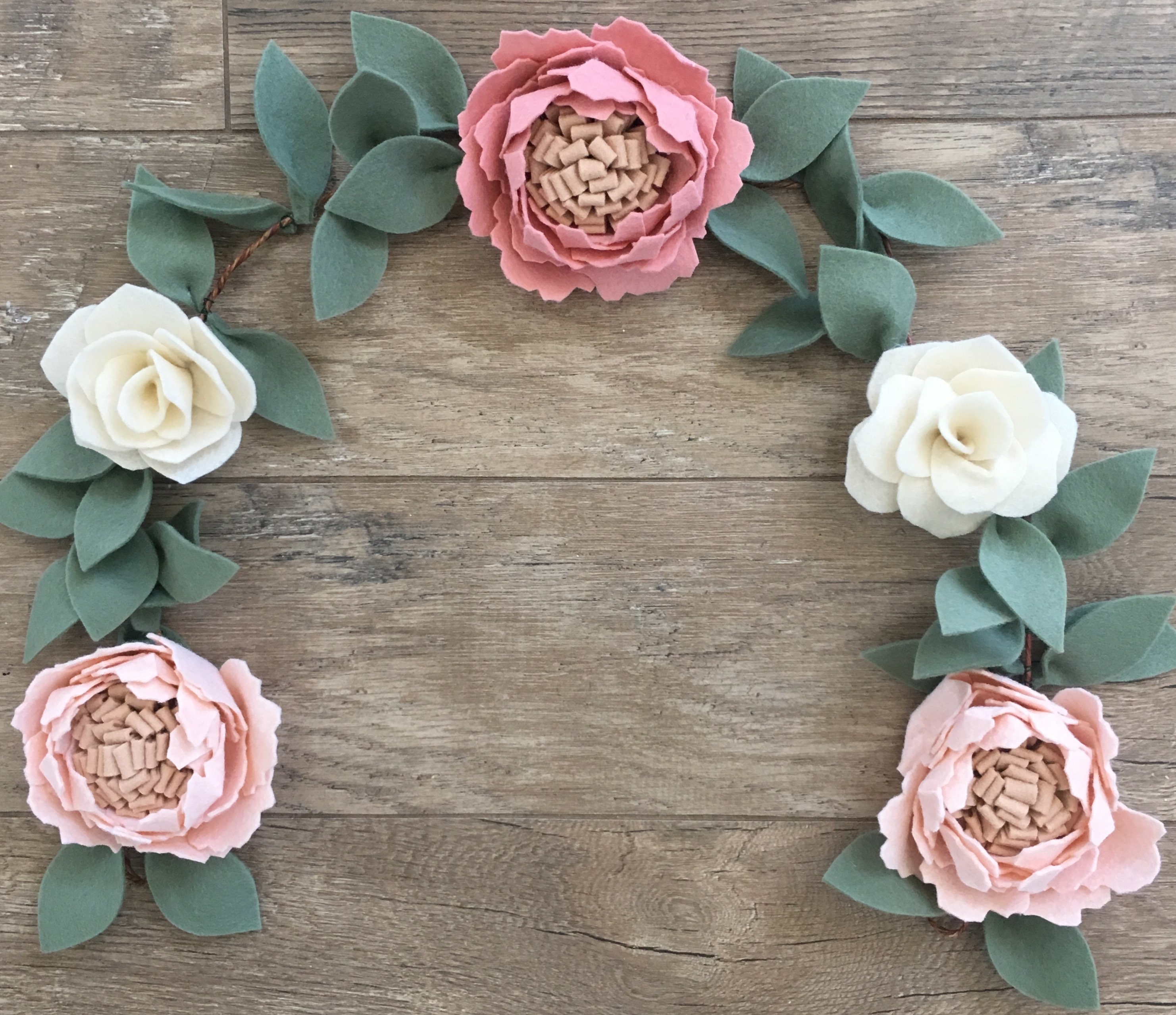 Felt Flower Nursery Decor Garland Felt Flower Garland Etsy