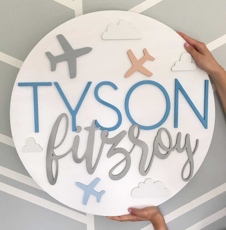 3D Name Sign Wood Baby Shower Gift Personalized Baby Shower Decor Cosmic Wall Art Wood Name Sign Travel Nursery Name Sign