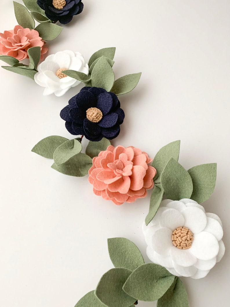 Felt Flower Nursery Decor Garland Felt Flower Garland Etsy