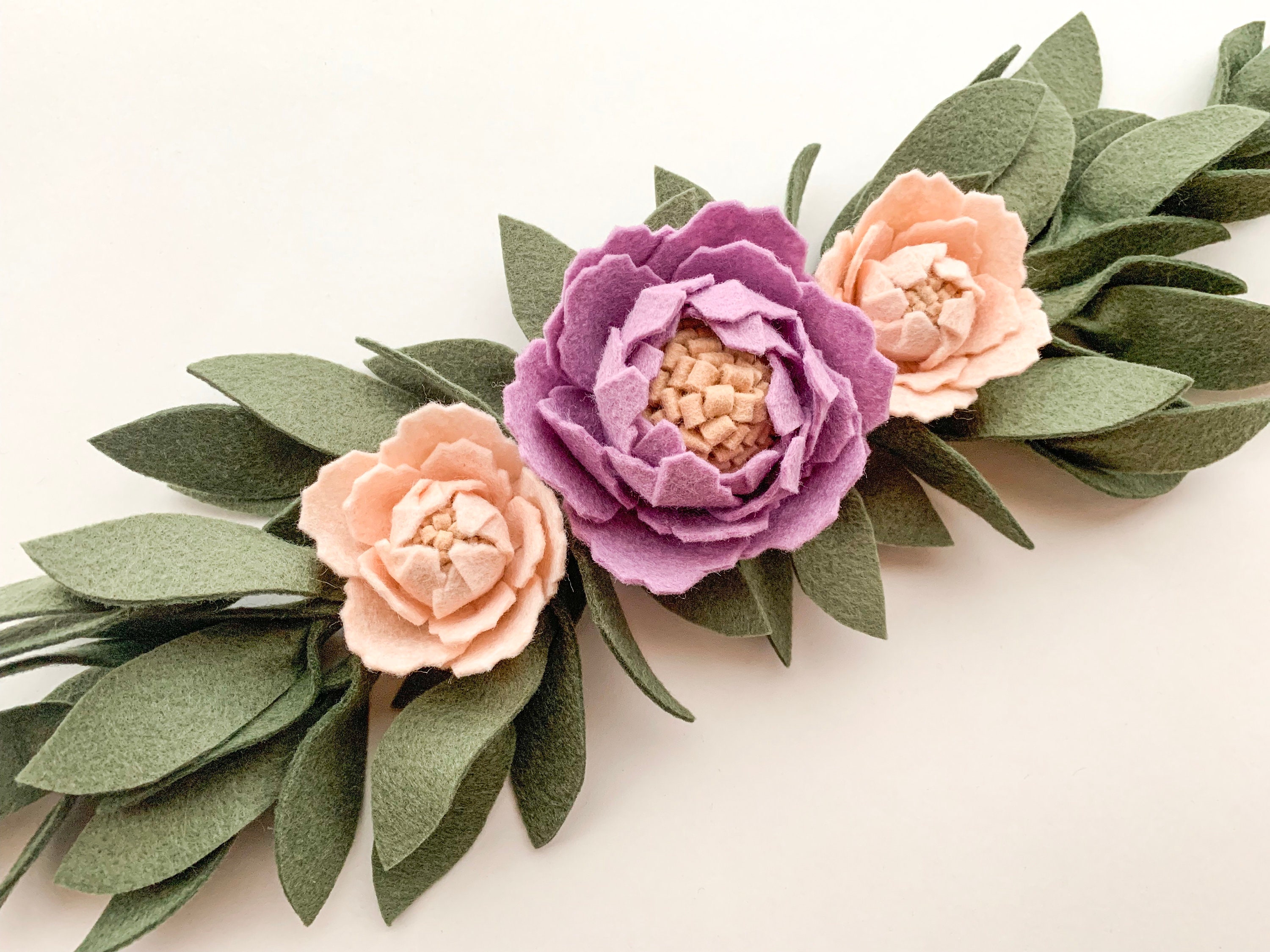 Felt Flower Nursery Decor Garland Felt Flower Garland Etsy