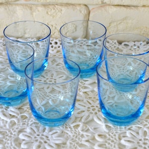 Blue vintage shot glasses set Whisky shot glasses Gifts for dad
