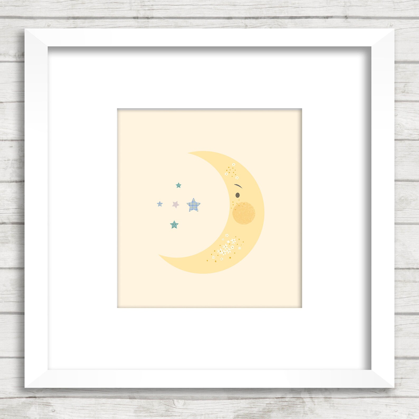 Moon and Stars Nursery Print, Nursery Print, Celestial Art, Star ...
